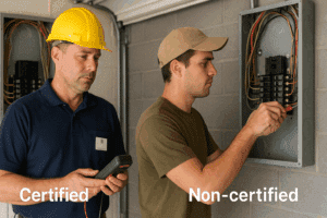 Read more about the article Certified Electricians vs. Non-Certified: What’s the Difference?